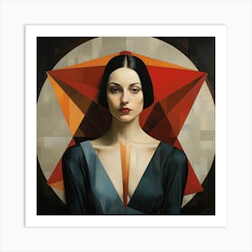 Geometric Italian Woman 01 Art Print