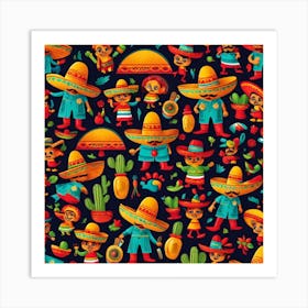 Mexican Seamless Pattern 3 Art Print