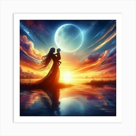 Moon And Moonlight Art Print