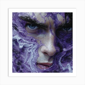 Man Covered In Purple Paint Art Print