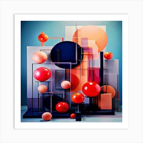 Abstract Painting,Abstract 3d creation made from geometric shapes Art Print