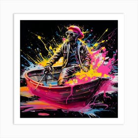 Man In A Boat 1 Art Print