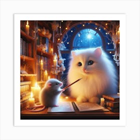 Cat And A Mouse Art Print