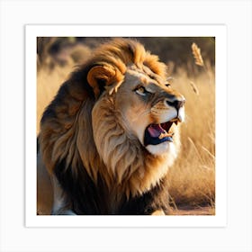 Lion Roaring Art Print