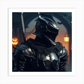 Halloween Black Knight 1 Art Print