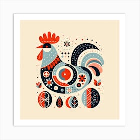 Scandinavian style, Chicken 1 Art Print