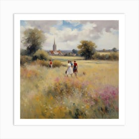 Across the Field Of Flowers, Aston Art Print