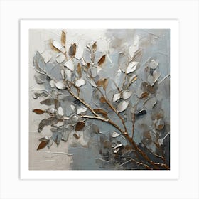 Silver eucalyptus branch Art Print