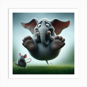 Elephant And The Mouse Art Print