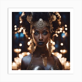 Black Goddess Calypso (10) Art Print