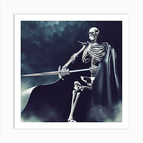 Skeleton With Sword 16 Art Print