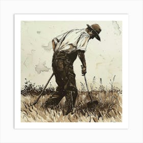 Farmer In The Field Art Print