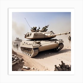 M60 Tanks In The Desert Art Print