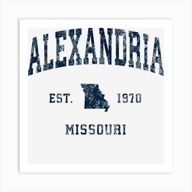 Alexandria Missouri Mo Vintage Athletic Navy Sports Design Art Print