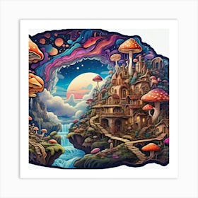 Mushroom City Art Print