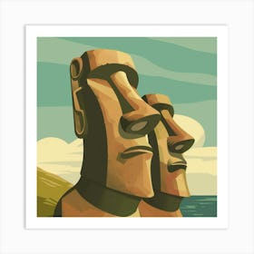 Moai Statues Art Print