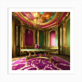 Futuristic Beautiful French Mansion Interior Glamo (25) Art Print