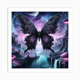 Butterfly In The Night Sky 6 Art Print