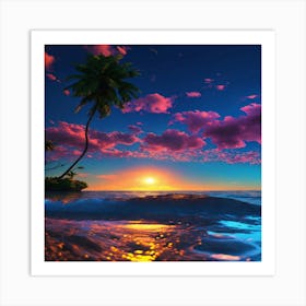 Sunset At The Beach 2 Art Print