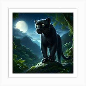 A Black Leopard 4 Art Print