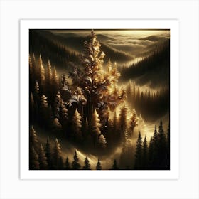 Golden Forest 12 Art Print