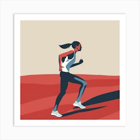 Illustration Of A Woman Running Art Print