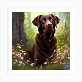 Chocolate Labrador Art Print