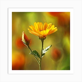 Single Yellow Flower Art Print