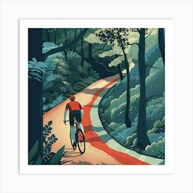 Bike Ride In The Woods Art Print