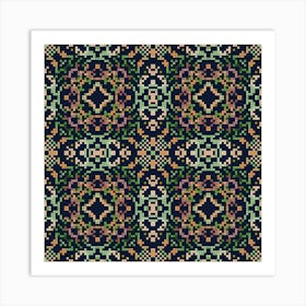 Decorative background made from small squares. 9 Art Print