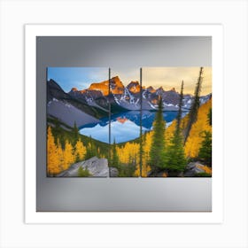 Sunrise At Lake Banff Art Print