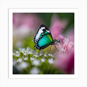 Butterfly On A Flower Art Print