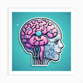 Human Brain With Artificial Intelligence 40 Art Print