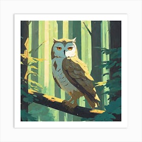 Owl In The Forest 49 Art Print