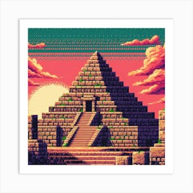 8-bit ancient temple Art Print