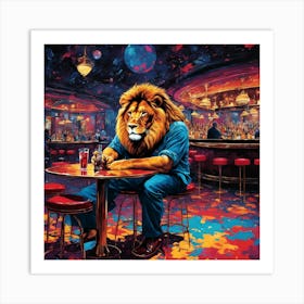 Lion At The Bar 1 Art Print