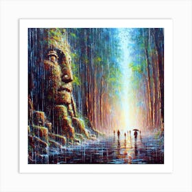 Buddha In The Rain 1 Art Print