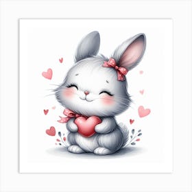 Rabbit Valentine's 1 Art Print