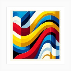 Abstract Wavy Lines Art Print