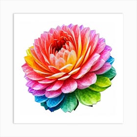 Rainbow Dahlia Art Print