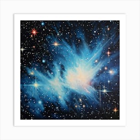 A Retro Inspired Scene Colors An Abstract Galaxy On A Background Of Space Magic Effects Shimmering 1 Art Print