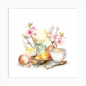 Watercolor Easter Card Art Print