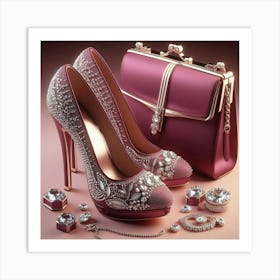 High Heels And Jewels Art Print