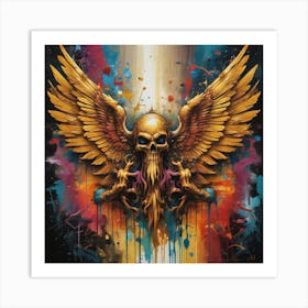 Skull And Wings Art Print