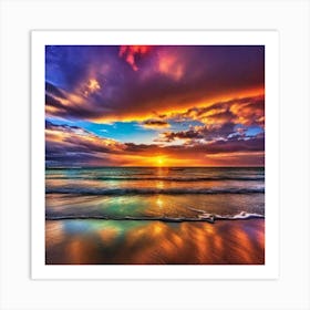 Sunset On The Beach 172 Art Print