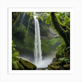 Waterfall In The Jungle 1 Art Print