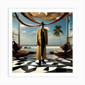 Man In Yellow Coat Art Print