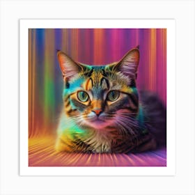 Psychedelic Cat Art Print