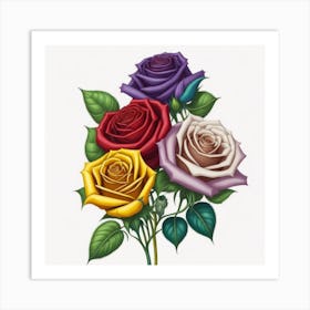 Four Roses myluckycharm Art Print