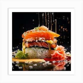 Sushi With Salmon And Eel Art Print